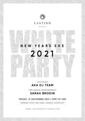 New Year's Eve White Party countdown to 2022 at Lantern Rooftop Bar